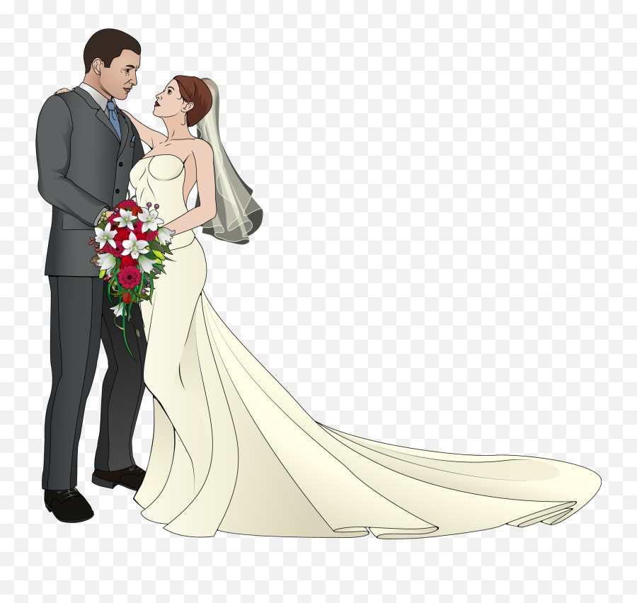 Wedding Couple Clip Art - Bride Png Download 21731962 Emoji,Married Clipart