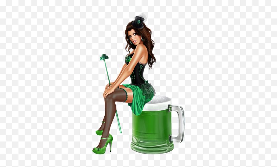 Girl And Beer - Saint Patrick Sexy Png Emoji,Beer Png