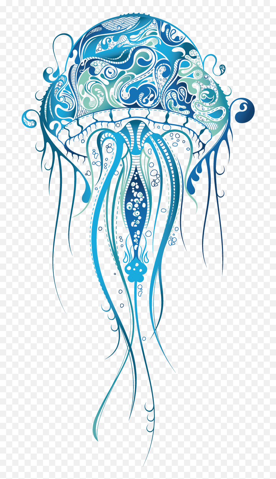 Jellyfish Clipart Tribal Jellyfish Tribal Transparent Free - Jellyfish Drawing Emoji,Jellyfish Clipart