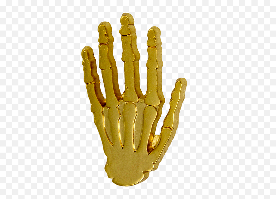 Skeleton Hand Pin Gold - Golden Hand Gold Hand Png Emoji,Skeleton Hand Png