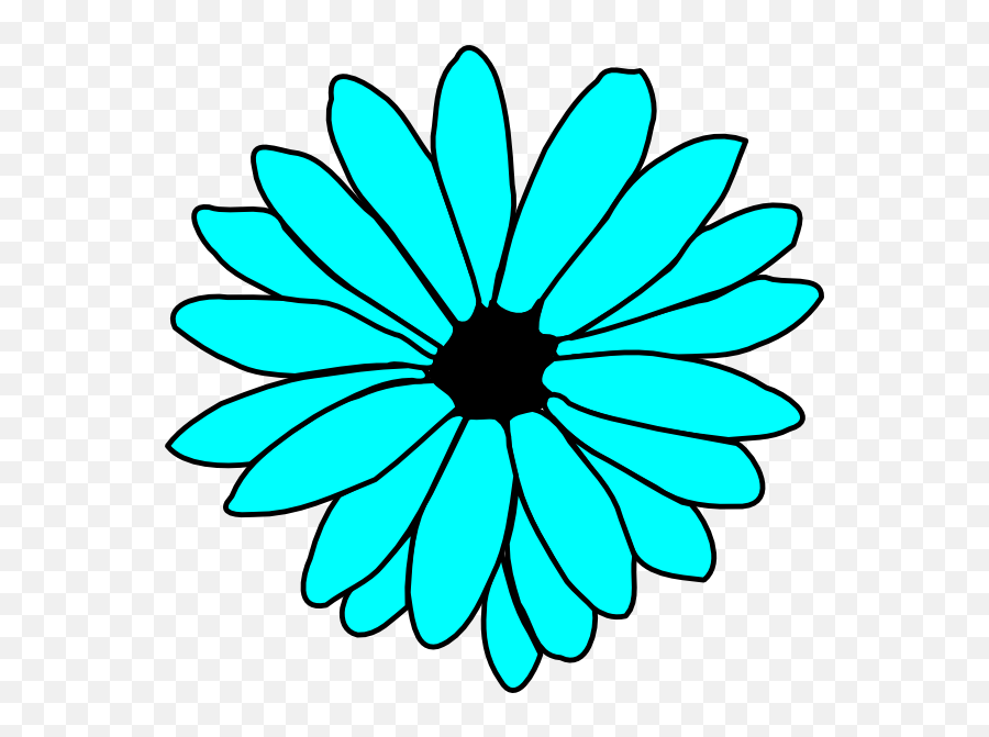 Blue Flower Png - Blue Flower Transparent Background Clipart Flower Black And White Petals Emoji,Blue Flower Clipart