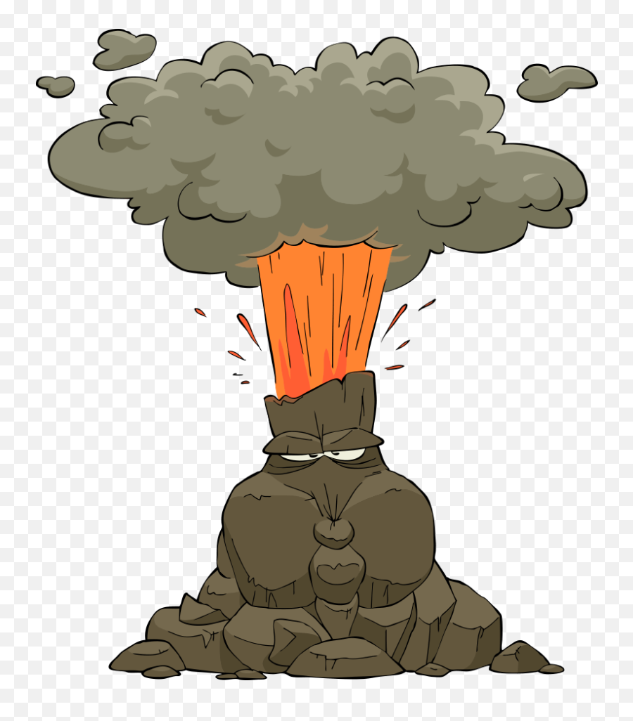 Volcano Eruption Clipart Free - Volcano Eruption Cartoon Cartoon Volcanic Eruptions Emoji,Volcano Clipart