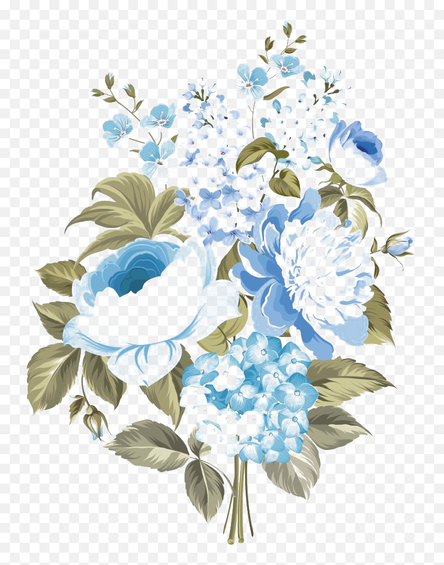 Blue Floral Png Background Image Png Mart Emoji,Blue Flower Png