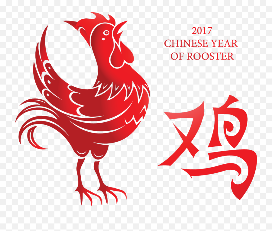 Chinese New Year Clipart Rooster - 2017 Year Of The Rooster Chinese New Year Rooster Symbol Emoji,Rooster Clipart