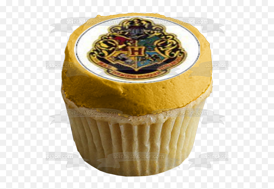 Harry Potter Crests Gryffindor Hufflepuff Emblem Ravenclaw Slytherin Edible Cupcake Topper Images Abpid07045 - A Birthday Place Emoji,Hufflepuff Logo