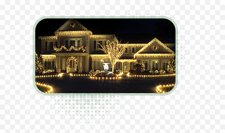Download Home - White Christmas Lights House Png Image With White Cridmas Lights On A House Transparent Background Emoji,Christmas Lights Transparent