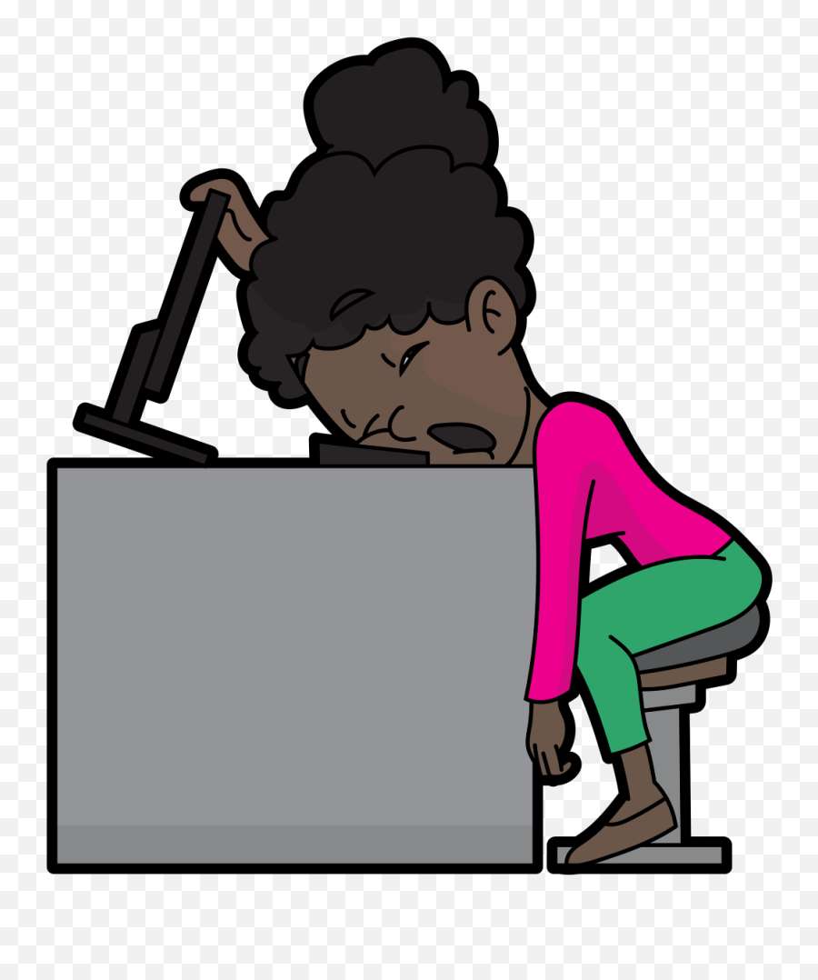 Filecartoon Black Woman Sleeping At Worksvg - Wikimedia Sleeping At Work Png Emoji,Black Girl Clipart