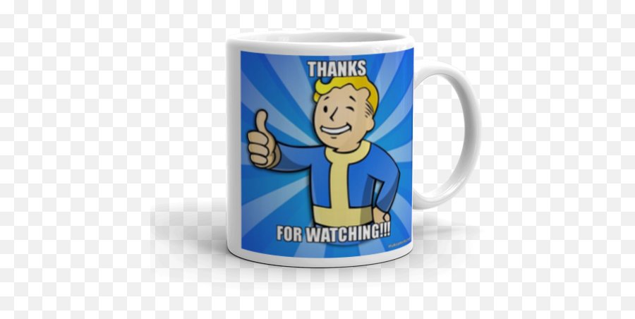 Thanks For Watching - Vault Boy Fallout 4 Game Make A Meme Magic Mug Emoji,Thanks For Watching Png