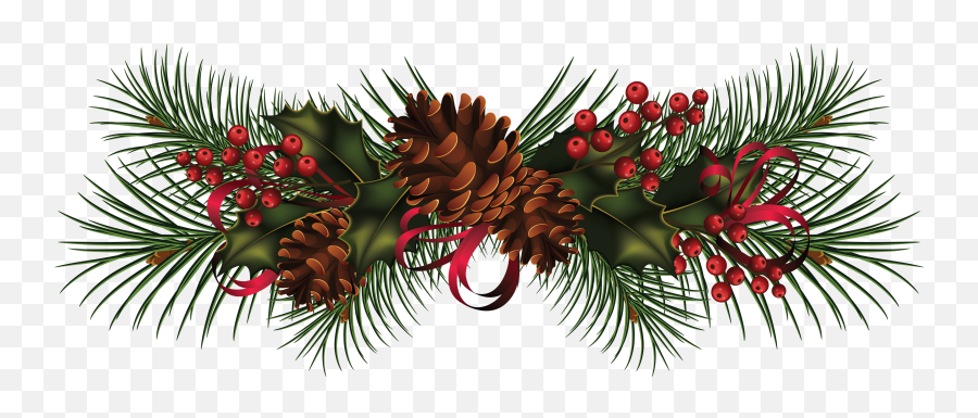 Library Of Red Pine Tree Banner Black And White Download Png - Transparent Christmas Garland Border Emoji,Pine Tree Clipart