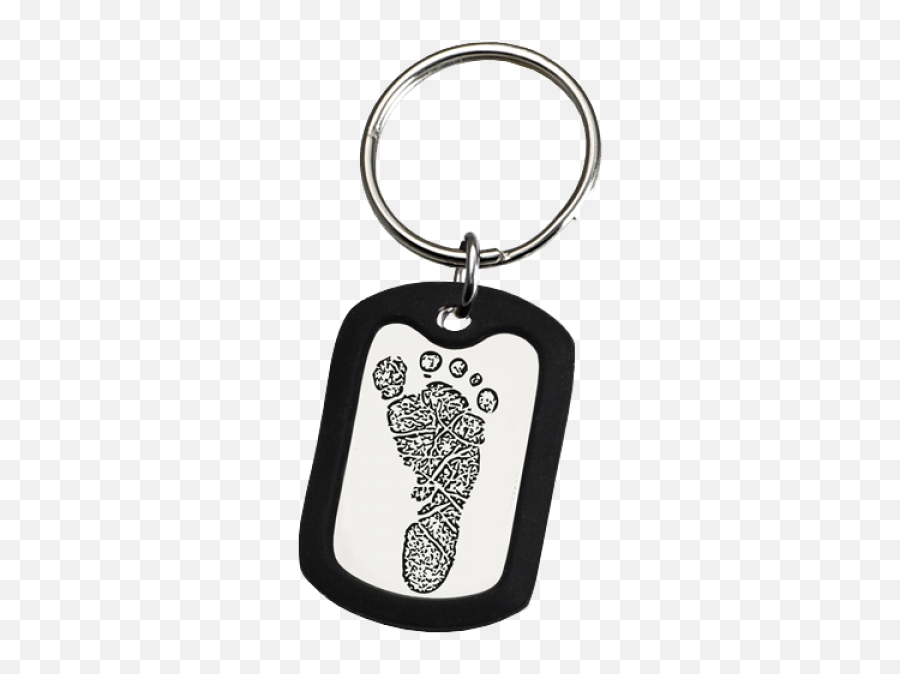 Fingerprint Memorial Key Ring - Solid Emoji,Key Clipart Black And White