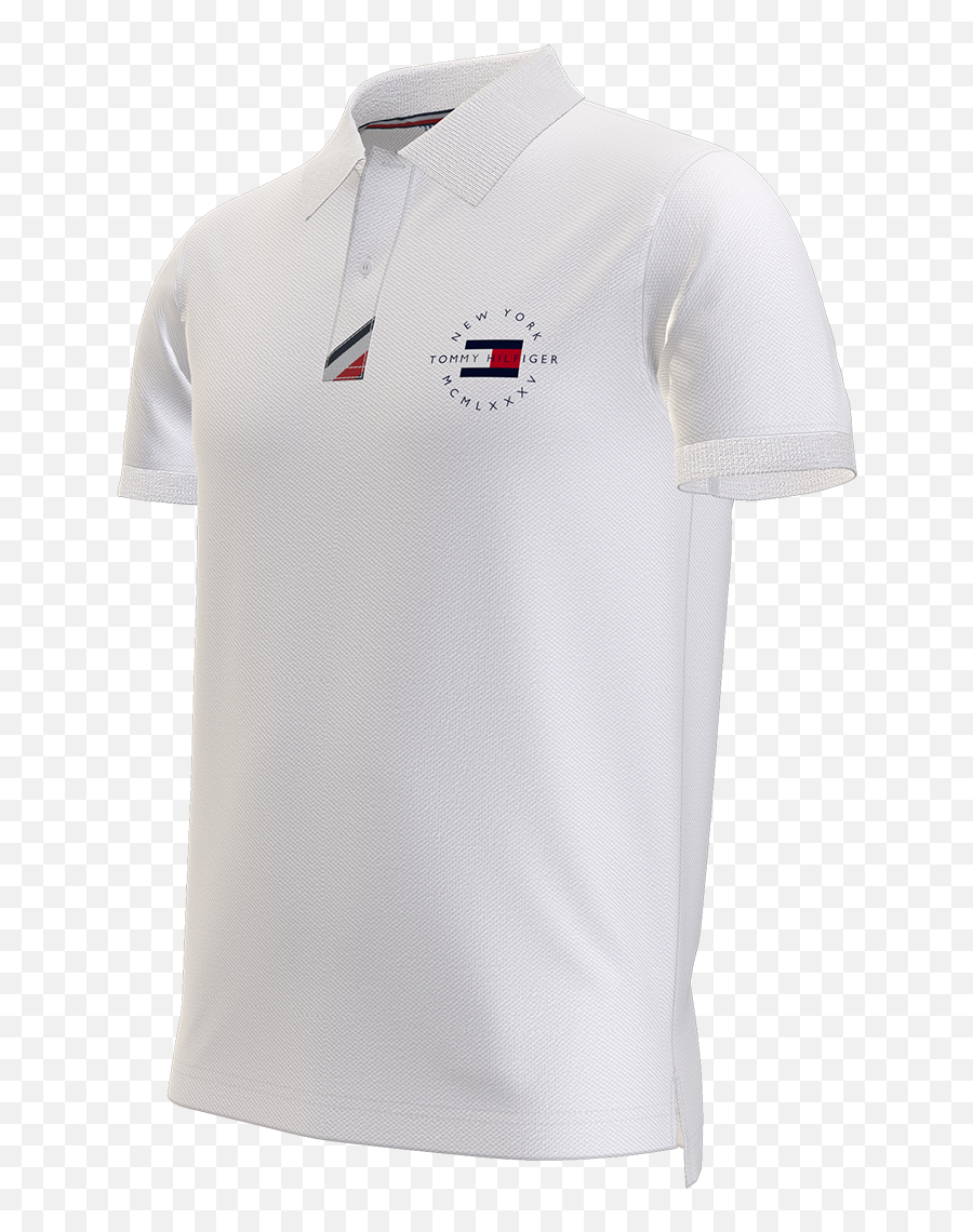 Men - White Polo With Logo Tommy Hilfiger Vittakis Emoji,Tommy Logo