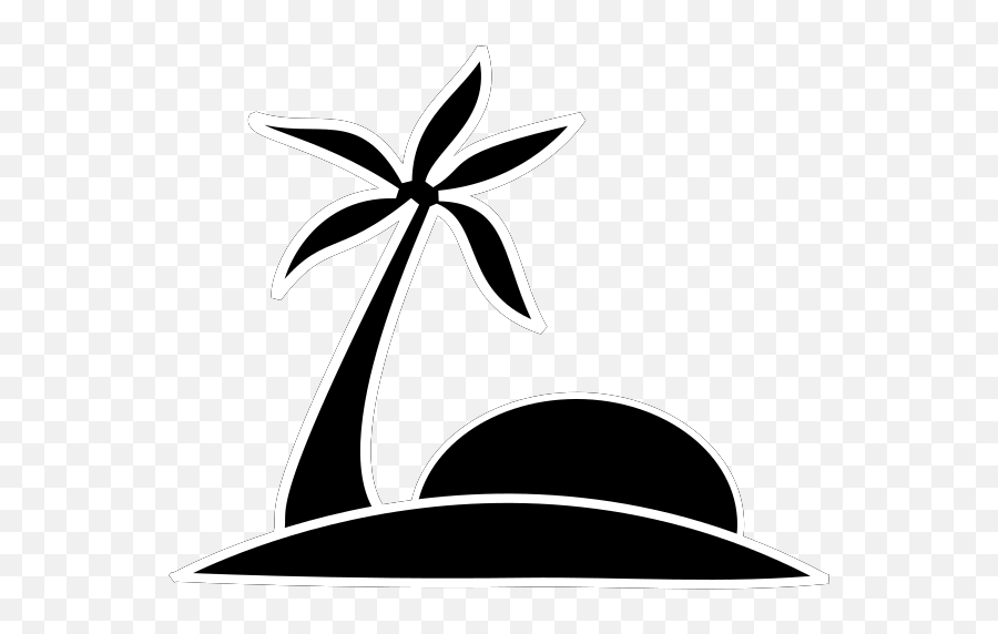Palm Tree Beach Wsun Svg Vector Palm Tree Beach Wsun Clip Emoji,Palm Tree Black And White Clipart