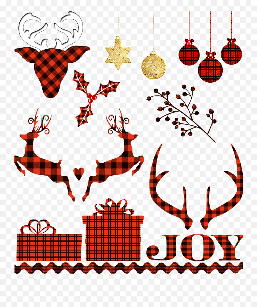 Buffalo Plaid Lumberjack Christmas Deer - Transparent Png Buffalo Plaid Tree Clipart Png Emoji,Buffalo Clipart