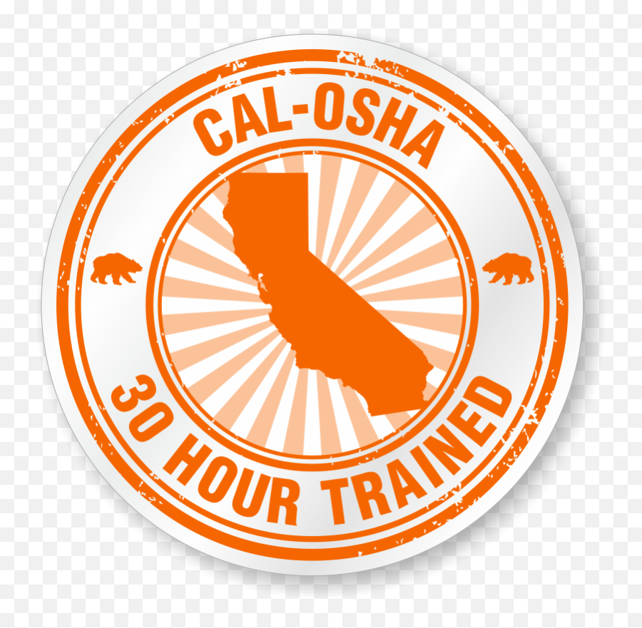 Cal - Osha 30 Hour Trained Hard Hat Decals Signs Sku Hh0492 Ul Classified Emoji,Osha Logo