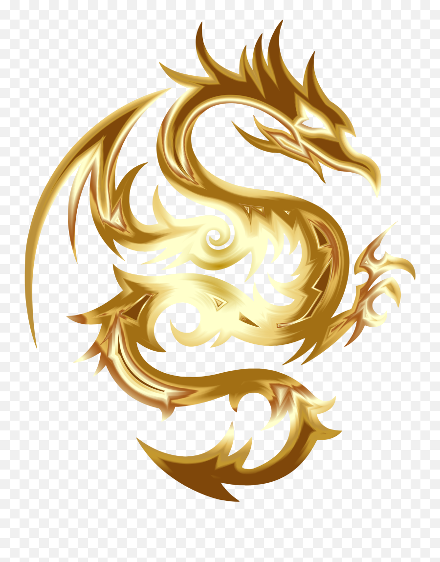 Dragon Clipart Clear Background - Golden Dragon Without Background Emoji,Dragon Clipart