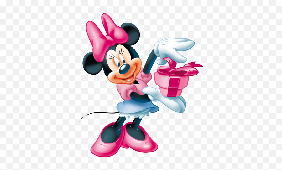 Minnie Wgift Box Minnie Mouse Clipart Minnie Mouse - Minnie And Gift Emoji,Minnie Mouse Bow Clipart