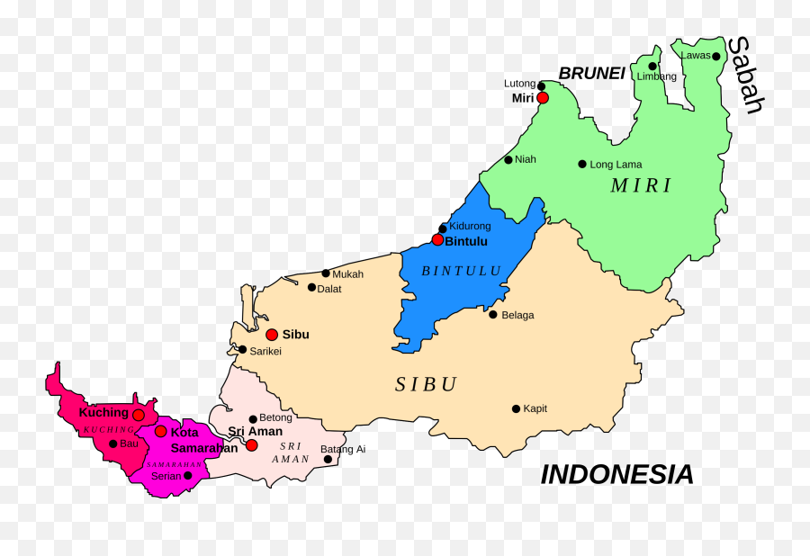 Map Clipart Indonesia - Map Of Sarawak Transparent Cartoon Clipart Sarawak Map Emoji,Map Clipart
