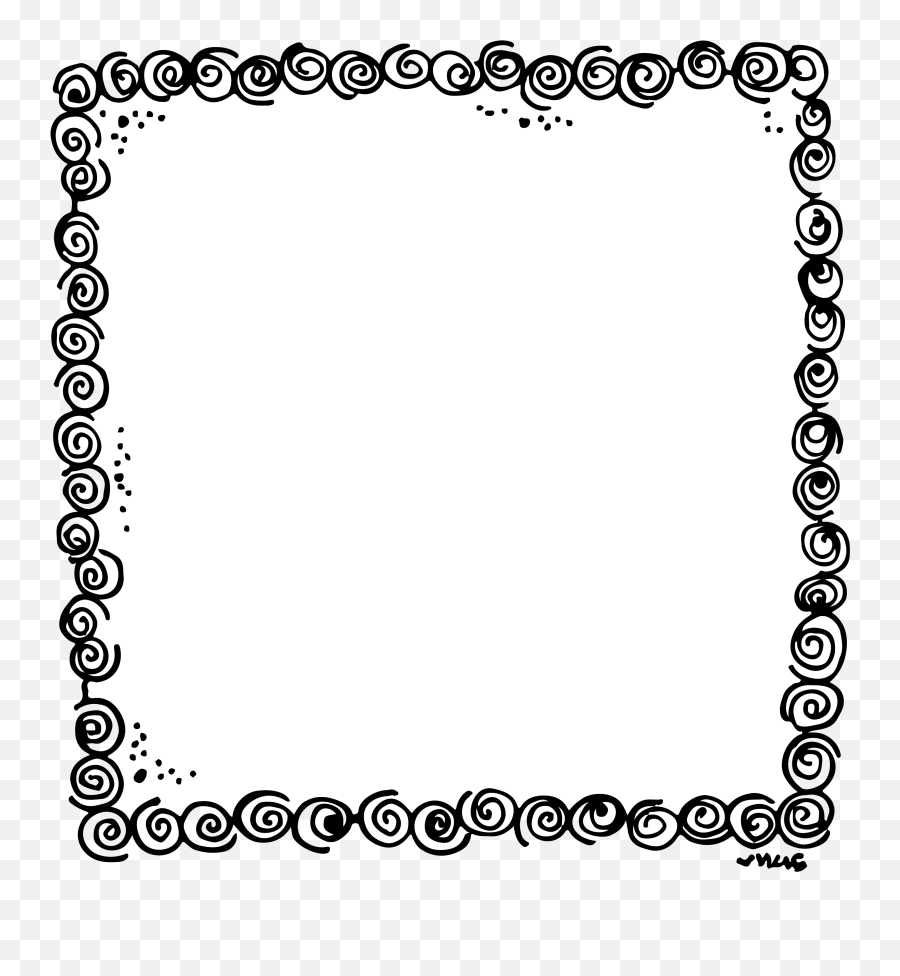 Clip Art Borders And Frames Image Illustration Black And - Black And White Doodles Border Emoji,White Box Png
