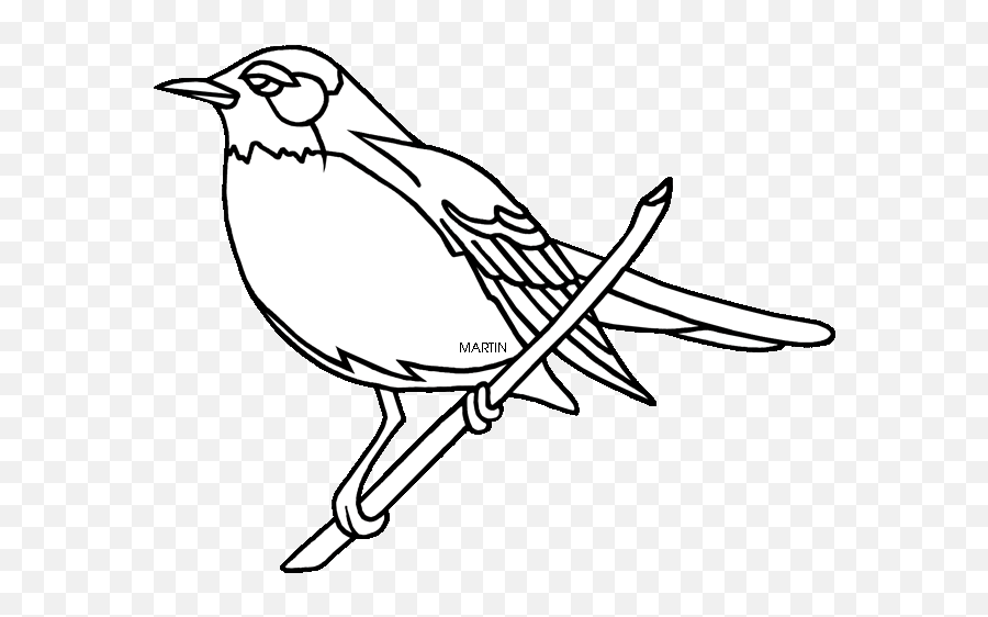Robin Clipart Black And White - Color Michigan State Bird Emoji,Robin Clipart