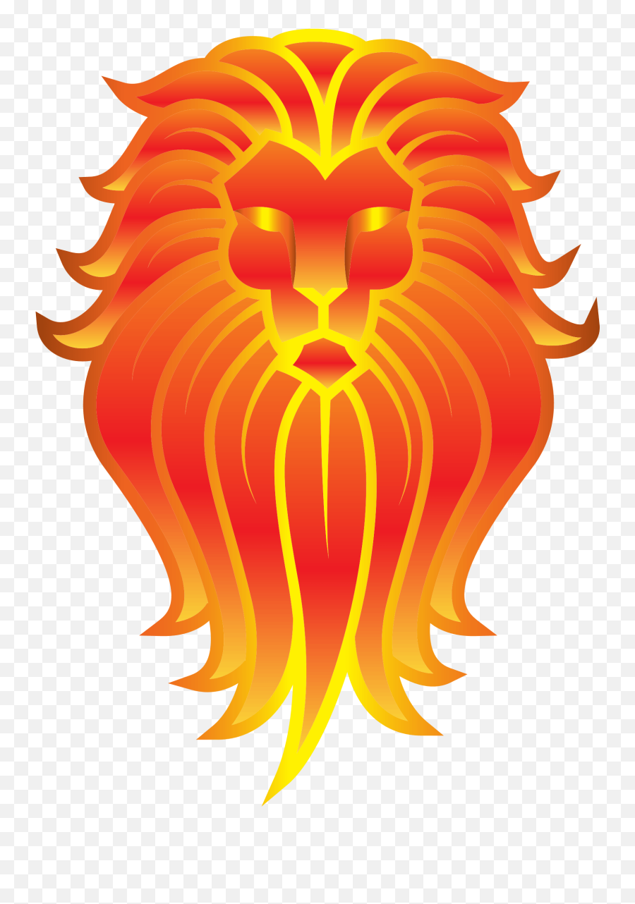 A Reddish Orange Lion Logo - Leão Art Png Emoji,Orange Lion Logo