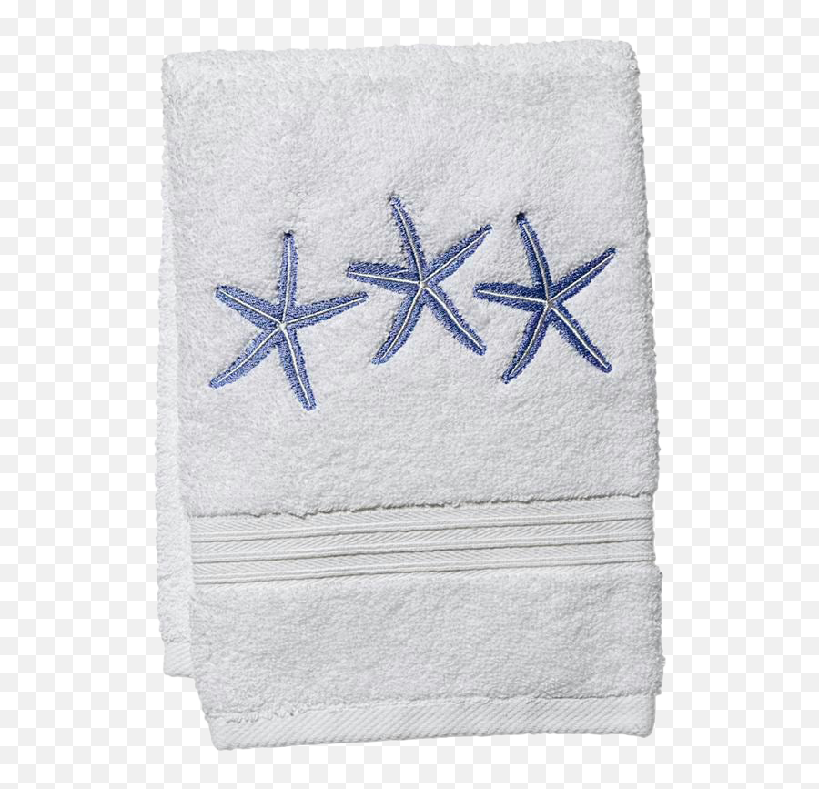 Blue Three Starfish Guest Towel White Terry Embroidered - Terrycloth Emoji,Blue Starfish Logo