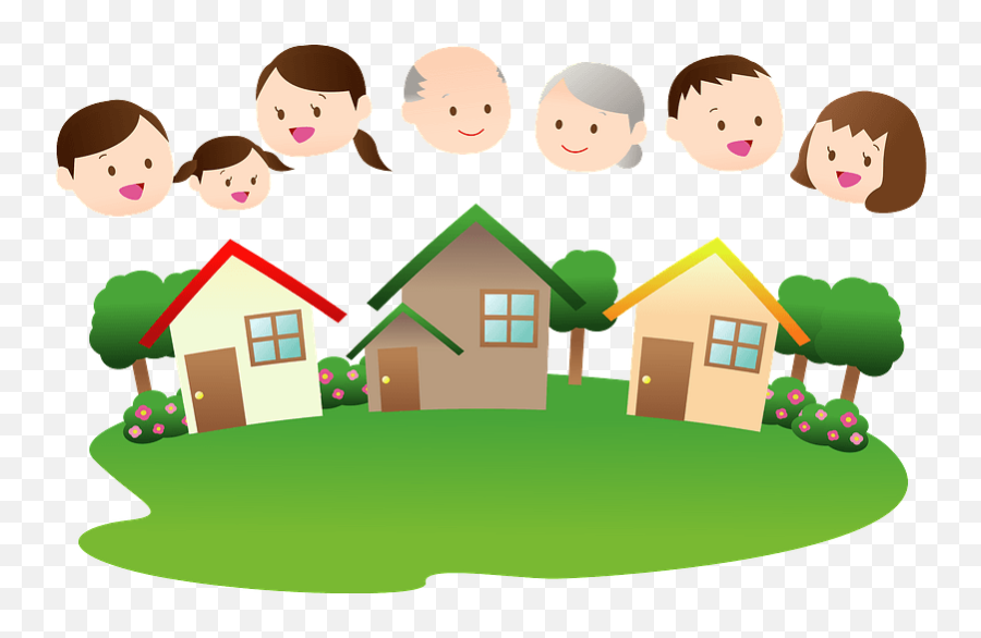 Neighborhood - Houses And Faces Of People Clipart Free Emoji,Cottages Clipart
