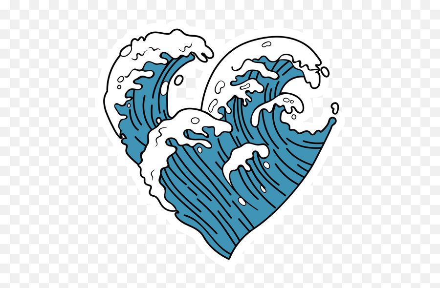 Vsco Ocean Wave Heart Sticker - Ocean Wave Heart Emoji,Vsco Logo