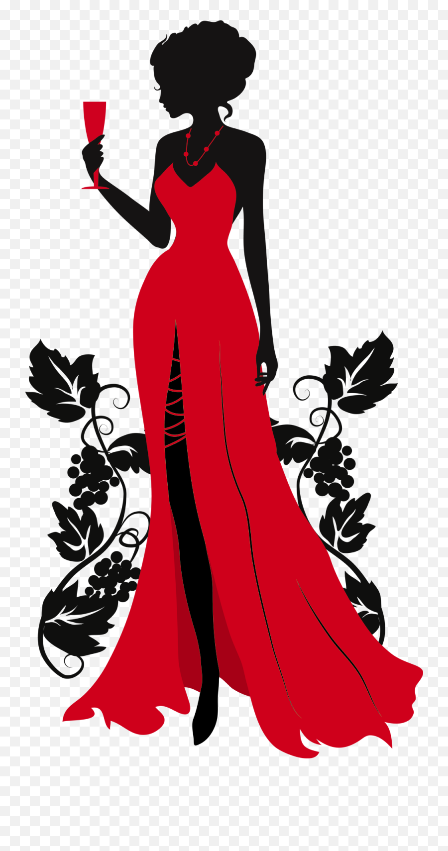Fashion Woman Png Clipart - Lady Dress Silhouette Emoji,Fashion Clipart