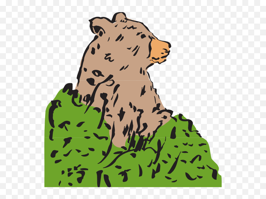 Bear In A Bush Clip Art At Clker - Clip Art Emoji,Bush Clipart