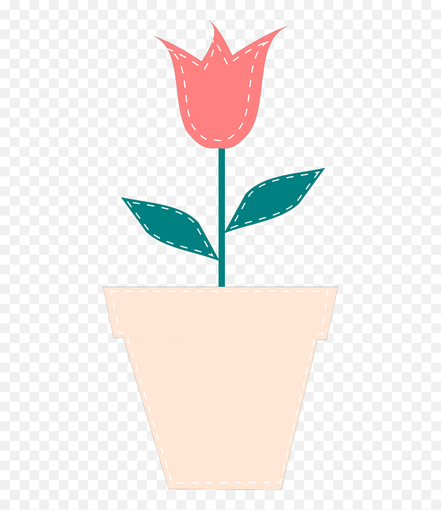 Tulip In Flower Pot Pastel Svg Clip Arts Download - Download Flower In A Pot Clipart Transparent Background Emoji,Flower Pot Clipart