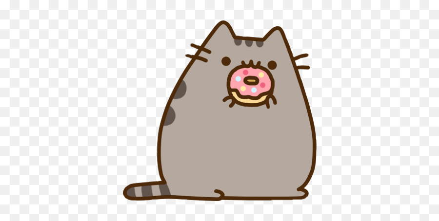 Pusheen Eating Donut Transparent Png Emoji,Pusheen Transparent Background