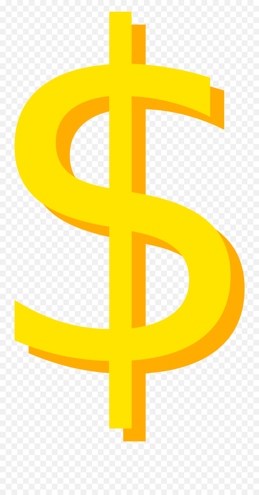 Dollar Symbol Gold - Yellow Dollar Sign Png Clipart Full Transparent Yellow Dollar Sign Emoji,Dollar Sign Clipart