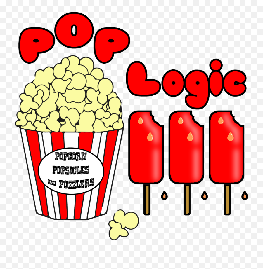 Pop Logic Logo - Popcorn Black And White Clipart Full Size Popcorn Bag Cartoon Transparent Background Emoji,Popcorn Clipart Black And White