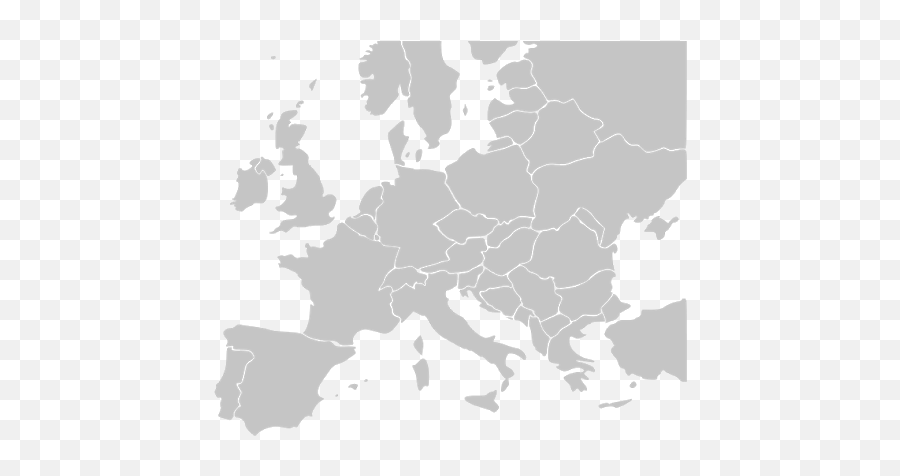Silver Europe Map Png Hd Quality - Simple Europe Map White Emoji,Europe Map Png