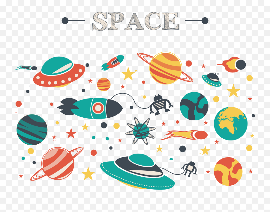 Flat Space Png Transparent Png Image - Transparent Background Space Cartoon Png Emoji,Space Background Png