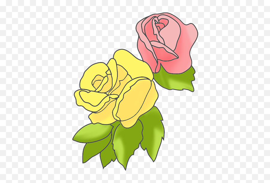 Download Vase With Roses Pink And Yellow Rose Clipart - Pink And Yellow Flowers Clipart Emoji,Rose Clipart