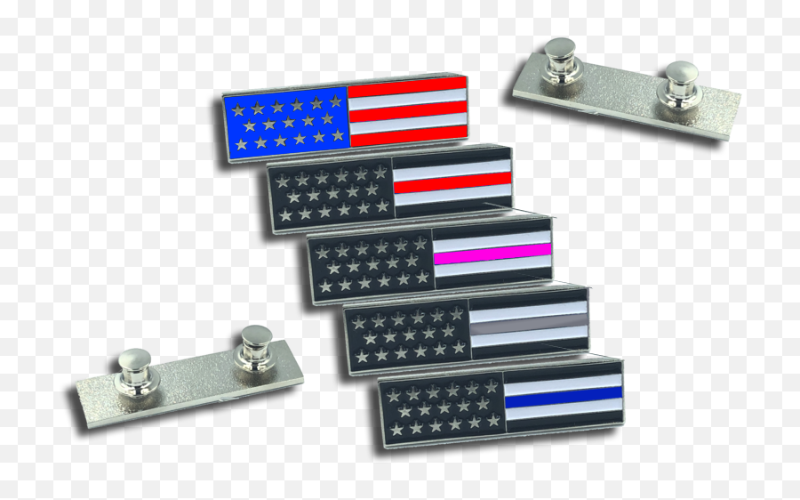 Thin Red Line Us Flag Commendation Bar Pin Fire Fighter Rescue Department Emoji,Us Flag Transparent
