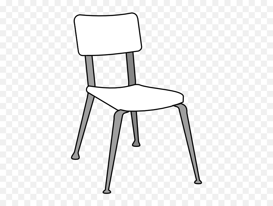 White Classroom Chair Clip Art At Clker Com Vector - Office Emoji,Chair Clipart Black And White