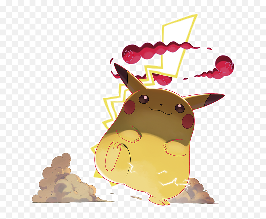 Secondary Artwork Of Gigantamax Pikachu - Pikachu Gmax Emoji,Pikachu Transparent