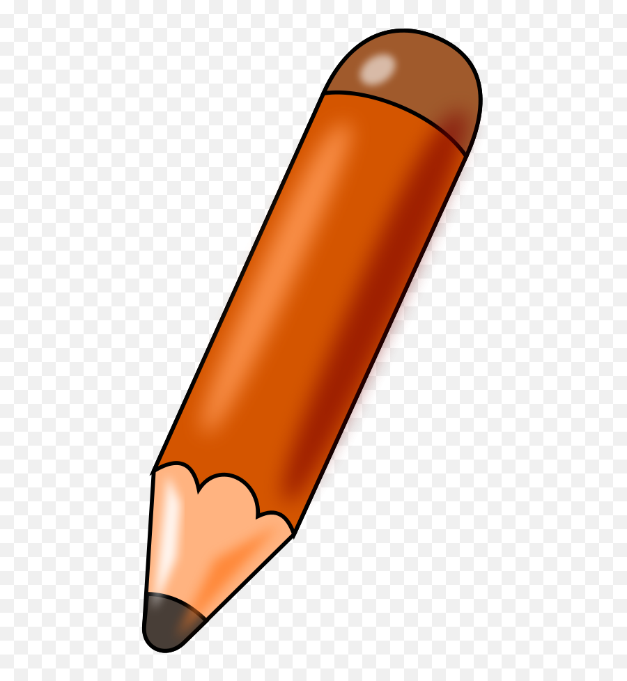 Black And White Pencil Clip Art Clipart - Orange Pencil Clipart Emoji,Pencil Clipart