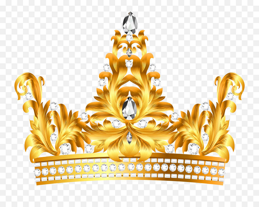 Gold And Diamonds Crown Png Clipart - Queen Crown Transparent Background Emoji,Crown Clipart