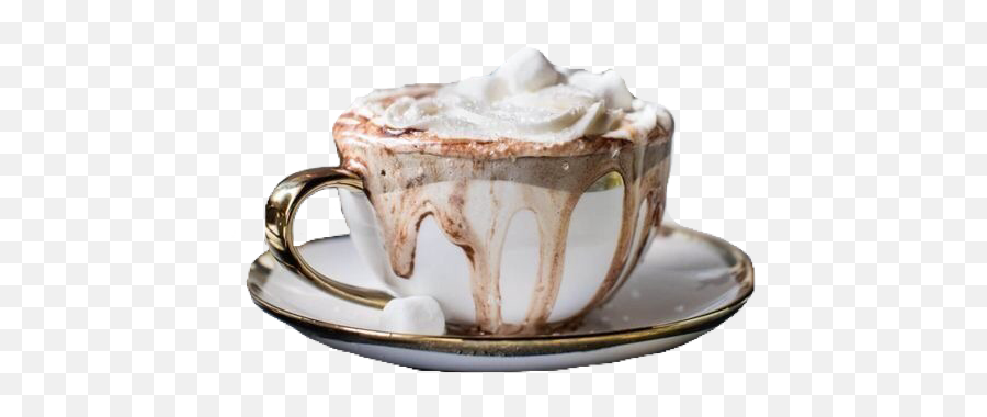 Hot Chocolate Tea Cup White Brown - Hot Chocolate Aesthetic Png Transparent Emoji,Hot Chocolate Png