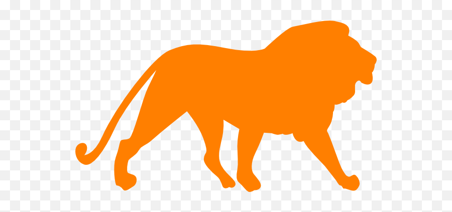 Download Orange Lion Clip Art At Clker - Orange Lion Clipart Emoji,Orange Lion Logo