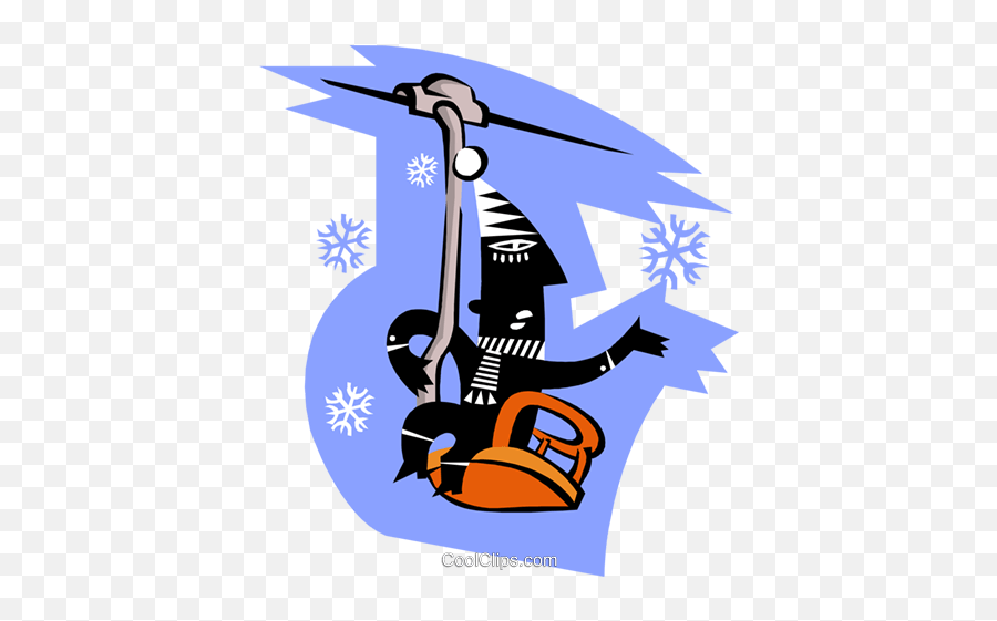 Man Riding Ski Lift Royalty Free Vector Clip Art - Drawing Emoji,Physical Education Clipart