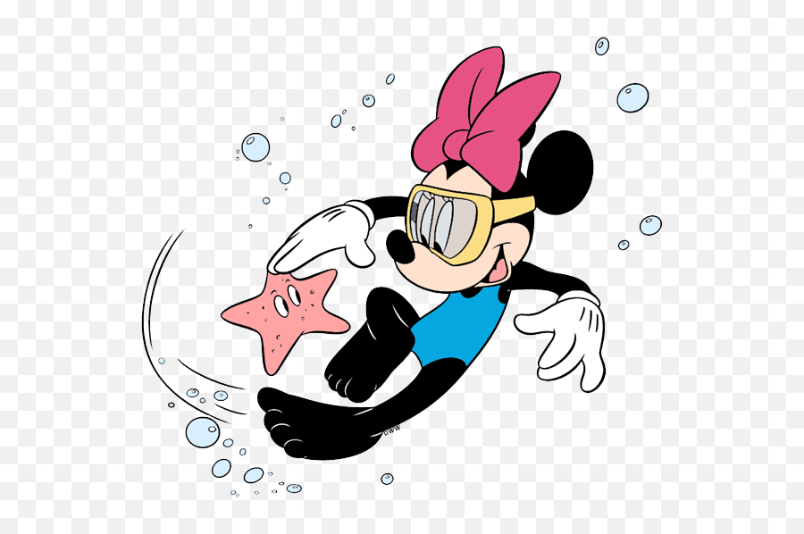 Download Minnie Mouse Pool Clipart - Full Size Png Image Minnie Mouse Snorkeling Emoji,Pool Clipart