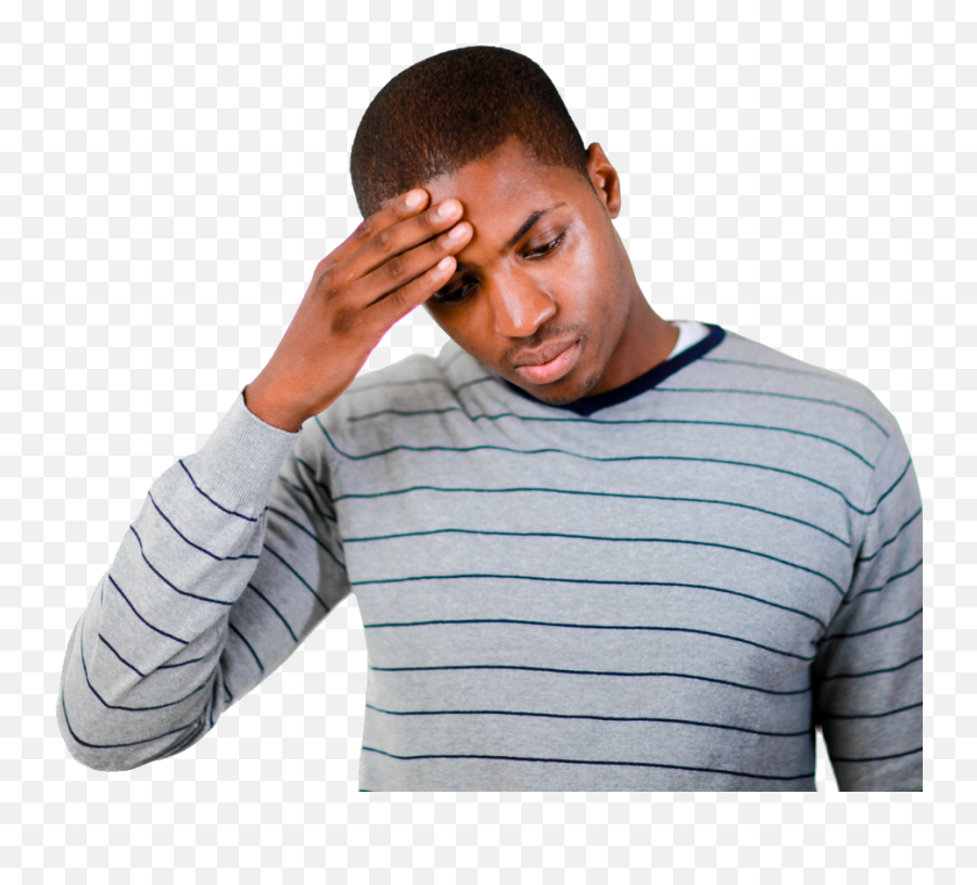 Man Rubbing Forehead Png Image With No Emoji,Black Guy Png