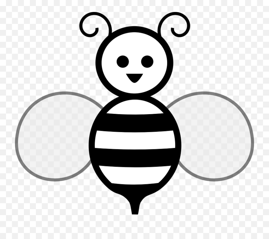 Black And White Bee Clip Art At Clker - Black And White Clip Art Bee Emoji,Bee Clipart Black And White