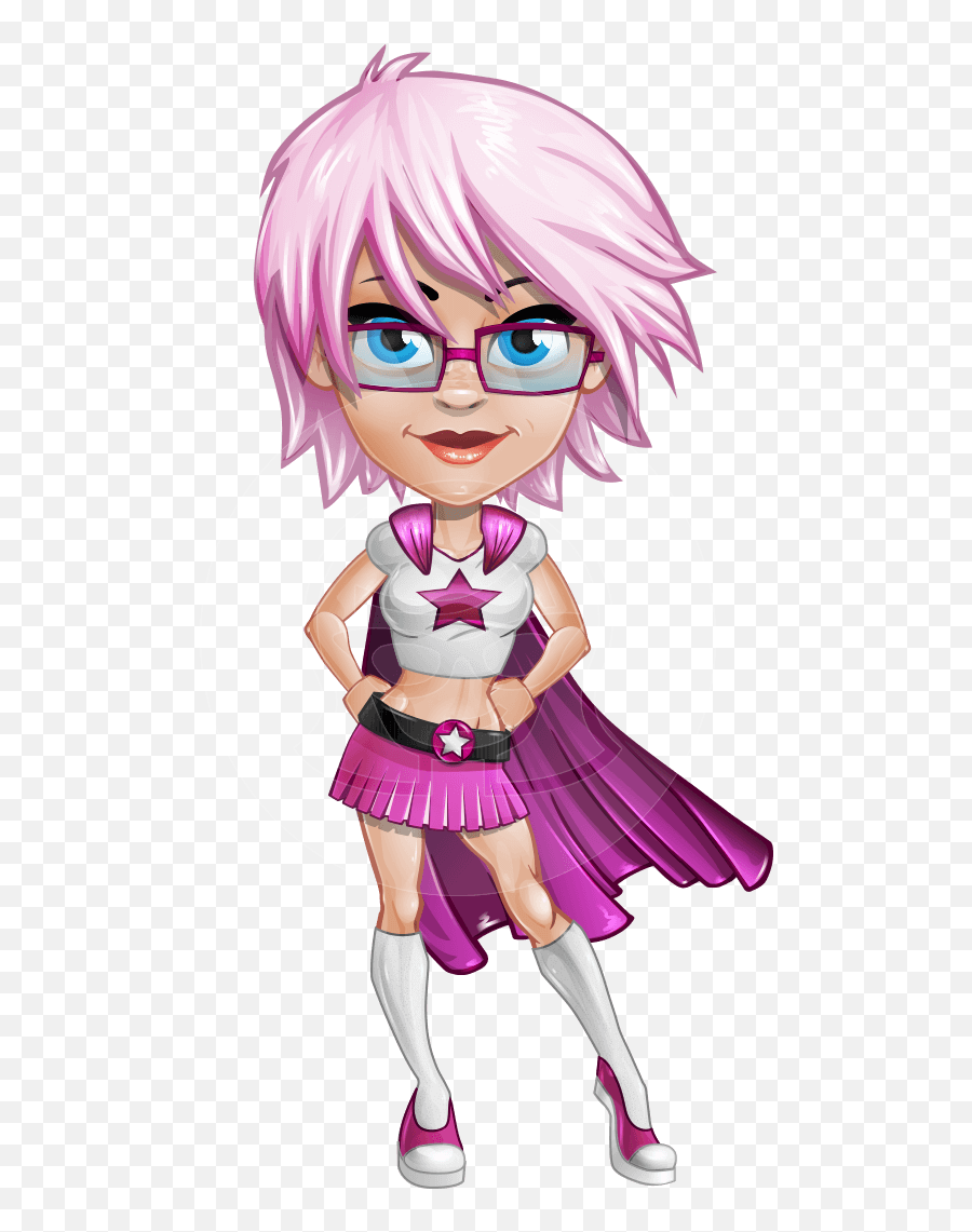 Cute School Superhero Girl Cartoon Vector Character Graphicmama Emoji,Superhero Girl Clipart