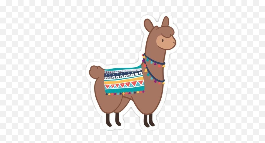 Llama - Brown Llama Sticker Emoji,Cute Llama Clipart