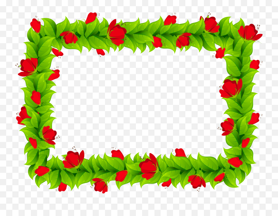 Floral Border Frame Clipart Png Image - Floral Emoji,Frame Clipart